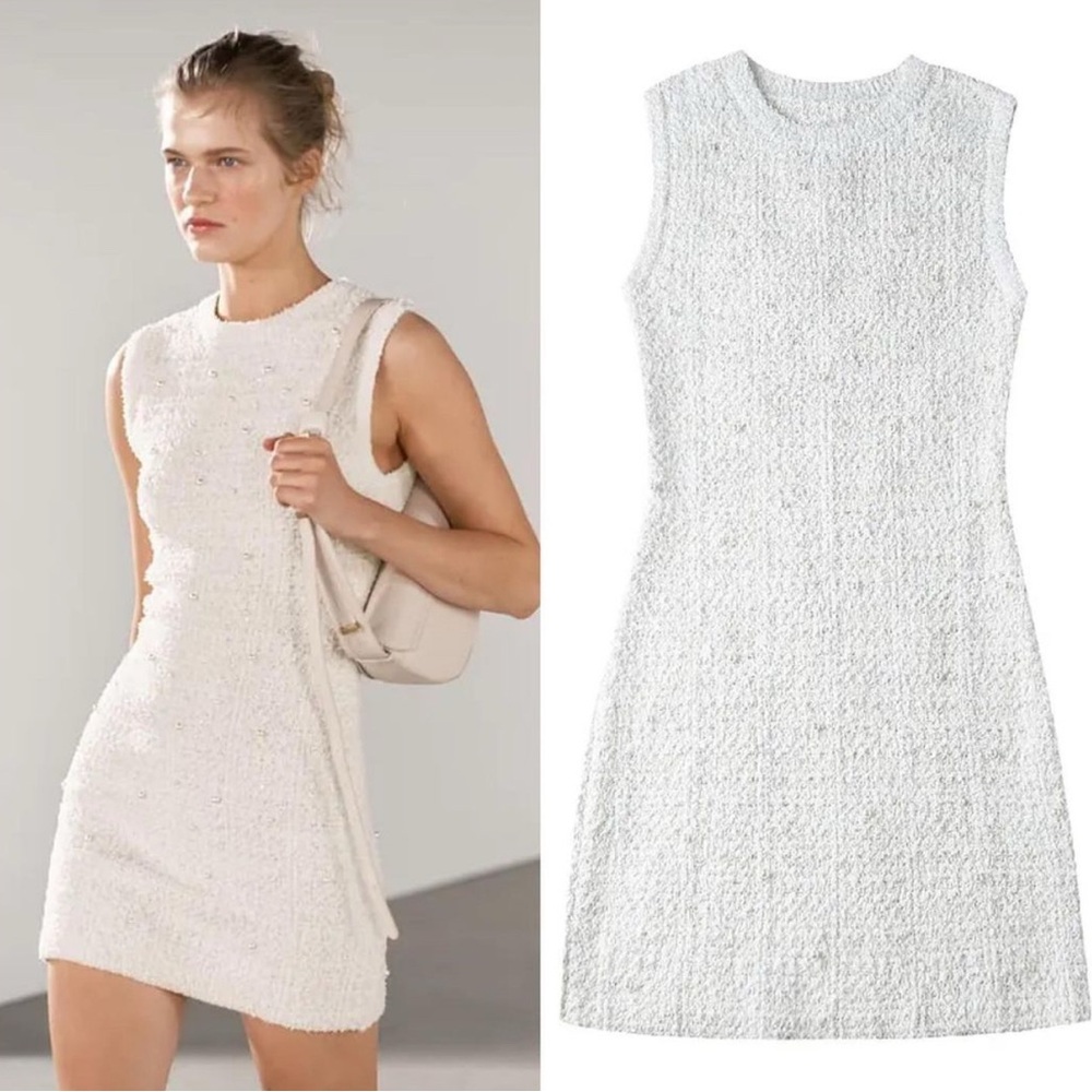 Zara | Pearl Trim Dress